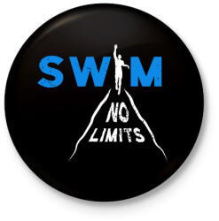 printfashion Úszás - Kitűző, hűtőmágnes - Fekete (3098193)