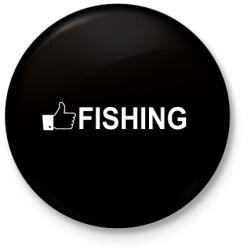 printfashion Horgász like - Kitűző, hűtőmágnes - Fekete (3092500)