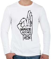 printfashion Namaste - Férfi hosszú ujjú póló - Fehér (13485623)