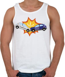 printfashion Kocsi ütközés - Férfi atléta - Fehér (7651116)