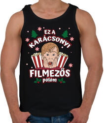 printfashion Karácsonyi filmezős póló - Férfi atléta - Fekete (14915051)