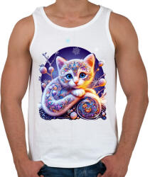 printfashion Cica alebrije stílusban - Férfi atléta - Fehér (15129853)