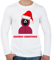 printfashion SQUIDDY CHRISTMAS - Férfi hosszú ujjú póló - Fehér (10827605)