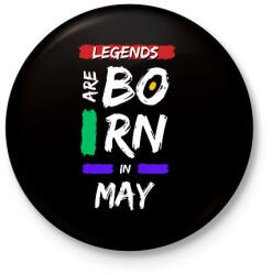 printfashion Legends are born in may - Kitűző, hűtőmágnes - Fekete (14389758)