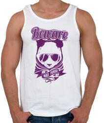 printfashion Őrült panda - Férfi atléta - Fehér (67317)