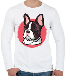 printfashion Bulldog - Férfi hosszú ujjú póló - Fehér (2949085)