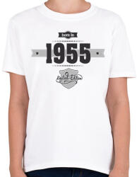 printfashion born-in-1955-(dark&lightgrey) - Gyerek póló - Fehér (469507)