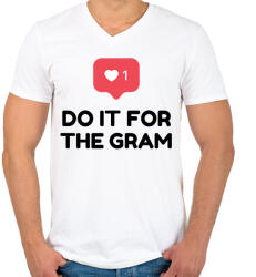 printfashion Do it for! - Férfi V-nyakú póló - Fehér (2116383)