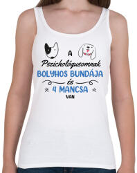 printfashion Kutya pszichológus - Női atléta - Fehér (11632699)