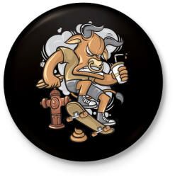 printfashion Deszkás bika - Kitűző, hűtőmágnes - Fekete (3090630)