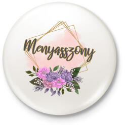 printfashion Menyasszony (arany keretes) - Kitűző, hűtőmágnes - Fehér (13547906)