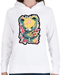 printfashion Voodoo maci - Női kapucnis pulóver - Fehér (15663051)