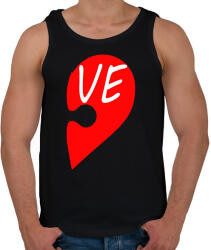 printfashion Szívem LOVE - Férfi atléta - Fekete (2207100)