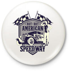 printfashion Amerikai hot rod - Kitűző, hűtőmágnes - Fehér (3074435)