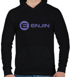 printfashion ENJ Logo 2 - Férfi kapucnis pulóver - Fekete (6037935)