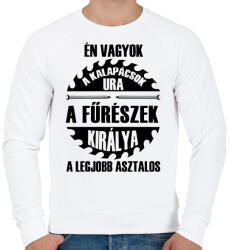 printfashion Asztalosok királya - Férfi pulóver - Fehér (1845868)