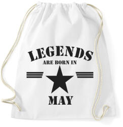 printfashion Legends are born in may - Sportzsák, Tornazsák - Fehér (5171330)