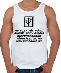 printfashion Az élet túl rövid - Férfi atléta - Fehér (1579319)