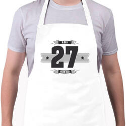 printfashion b-day-27-dark-lightgrey - Kötény - Fehér (4902243)