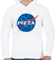 printfashion Pizza - Férfi kapucnis pulóver - Fehér (5193885)