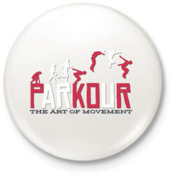printfashion Parkour - the art of the moment - Kitűző, hűtőmágnes - Fehér (4753233)