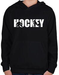 printfashion Hockey - Gyerek kapucnis pulóver - Fekete (15640511)