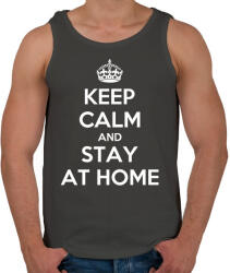 printfashion Keep calm and stay home! - Férfi atléta - Sötétszürke (2352713)