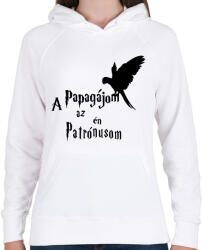 printfashion A Papagájom az én Patrónusom - Női kapucnis pulóver - Fehér (16501391)