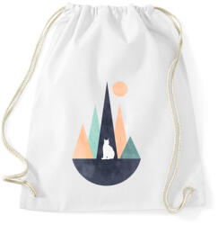 printfashion Hiúz és hegyek 1 - Sportzsák, Tornazsák - Fehér (5236771)