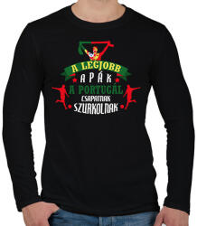 printfashion Portugál csapat - Férfi hosszú ujjú póló - Fekete (10856449)