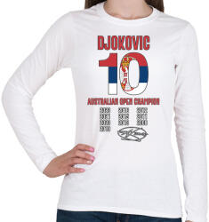 printfashion Djokovic - Australian Open - Női hosszú ujjú póló - Fehér (12285755)