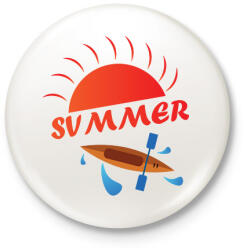 printfashion Summer - Nyár - kajak-kenu - Kitűző, hűtőmágnes - Fehér (12054126)