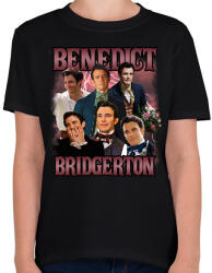printfashion Bridgerton Benedict - Gyerek póló - Fekete (16530500)