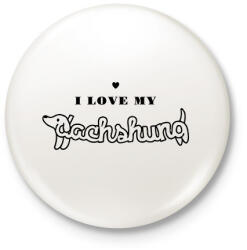 printfashion I love my dachshund - Kitűző, hűtőmágnes - Fehér (11848856)