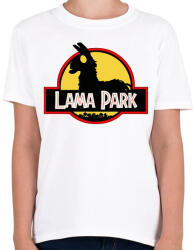 printfashion Lama Park - Gyerek póló - Fehér (931127)
