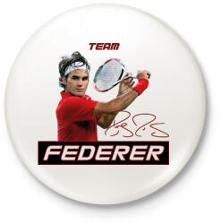 printfashion Team Federer - Kitűző, hűtőmágnes - Fehér (12287634)
