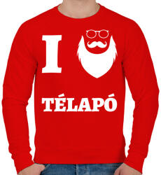 printfashion I Love Télapó - Férfi pulóver - Piros (9550893)