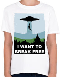 printfashion I want to break free - Gyerek póló - Fehér (1150990)