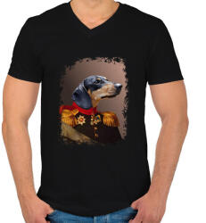 printfashion A ház ura - Férfi V-nyakú póló - Fekete (14566275)
