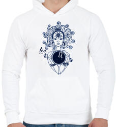 printfashion oroszlán - Férfi kapucnis pulóver - Fehér (14169324)