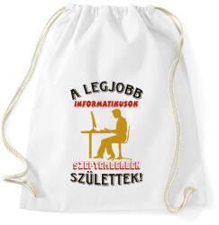printfashion Informatikus szülinapja szeptember - Sportzsák, Tornazsák - Fehér (5618172)