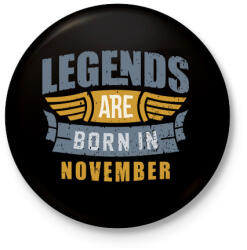 printfashion A legendák novemberben születtek - Kitűző, hűtőmágnes - Fekete (3095279)
