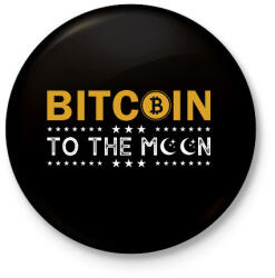printfashion bitcoin 96 - Kitűző, hűtőmágnes - Fekete (11786641)