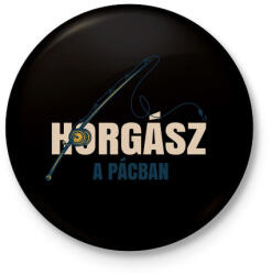 printfashion Horgász a pácban - Kitűző, hűtőmágnes - Fekete (4836495)
