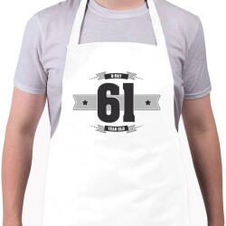 printfashion b-day-61-dark-lightgrey - Kötény - Fehér (4902277)