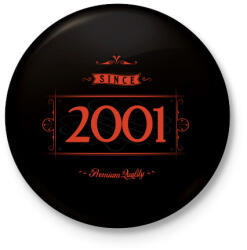printfashion since-2001-red-black - Kitűző, hűtőmágnes - Fekete (3093703)