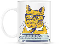 printfashion Dolgozó cica - Bögre - Fehér (16618912)