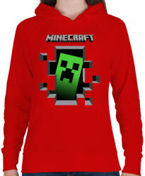 printfashion Minecraft - Női kapucnis pulóver - Piros (492768)