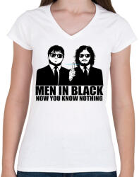 printfashion Men in Black - Trónok harca - Női V-nyakú póló - Fehér (1456360)