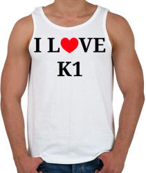 printfashion I LOVE K1 - Férfi atléta - Fehér (10642376)